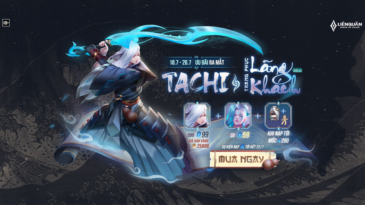 Liên Quân Mobile Ra mắt tướng mới Tachi  đấu sĩ mạnh nhất khiến game thủ  mong