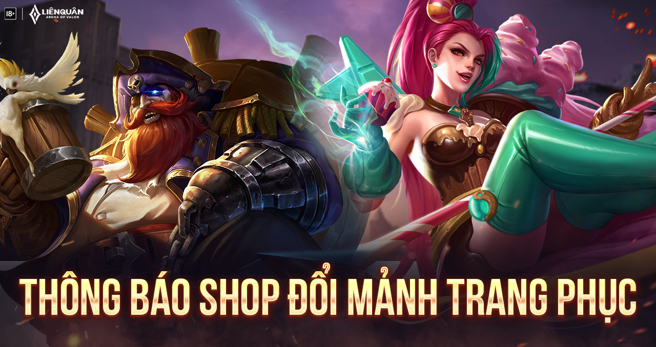 Cập Nhật Shop đổi Mảnh Trang Phục Garena Liên Quân Mobile 