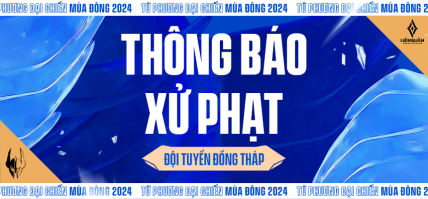 THÔNG BÁO XỬ PHẠT ĐỘI TUYỂN ĐỒNG THÁP TẠI GIẢI ĐẤU TỨ PHƯƠNG ĐẠI CHIẾN MÙA ĐÔNG 2024